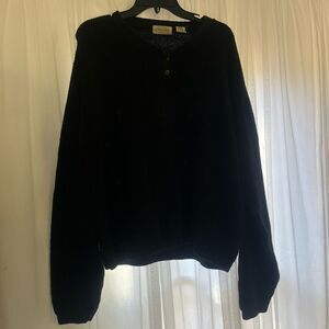St John’s Bay Men’s xlarge Black Long Sleeve Sweater Overshirt Casual Comfy